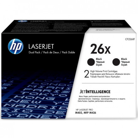 CF226XF К-ж HP 26X для HP LaserJet M402/M426 (увеличеной ёмкости, двойная упак.), оригинал