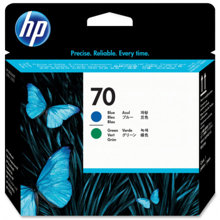 C9408A HP Синяя и зелёная печатающая головка HP 70 для Designjet Z32100/Z3100. Photosmart Pro B9100