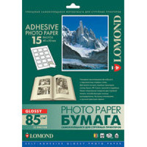 Самоклеящаяся бумага LOMOND 15 делений (4 х 5 см), глянцевая, 85 г/м2.