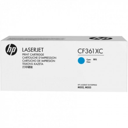 CF361XC К-ж HP 508X High Yield Cyan Original LaserJet Toner Cartridge , синий, оригинал