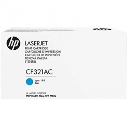 CF321AC К-ж HP 653A Cyan Toner Cartridge голубой, оригинал