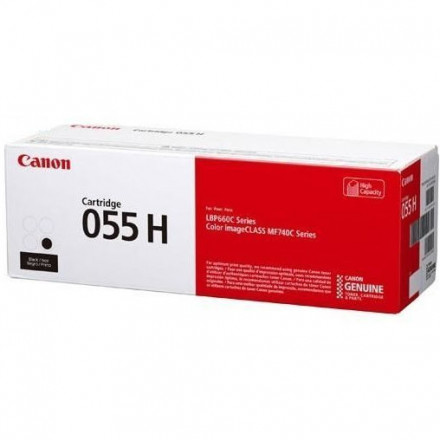 Тонер CANON 055H BK увеличенный черный для MF746Cx, LBP664Cx (3020C002)