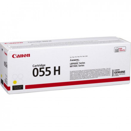 Тонер CANON 055H Y увеличенный желтый для MF746Cx, LBP664Cx (3017C002)