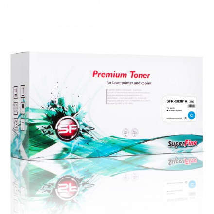 Картридж SuperFine CB381A для HP CLJ CP6015 21K Cyan (SFR-CB381A)