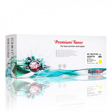 Картридж SuperFine SF-TN-210 yellow для Brother TN210/30/40/50/70 HL-3040/3070/DCP-9010CN/MFC-9120/9320 1.4K, универсальный
