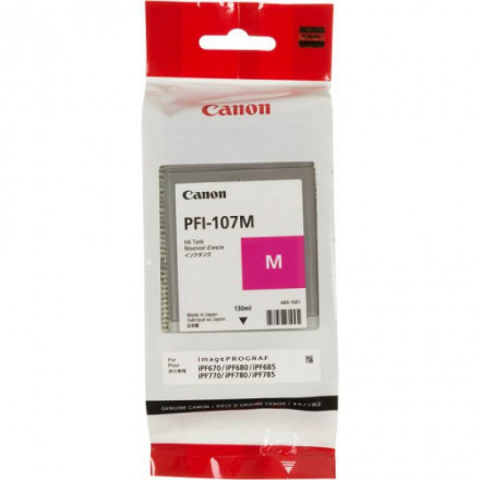 Картридж для плоттера Canon PFI-107 М для iPF680/685/780/785 130ml пурпурный