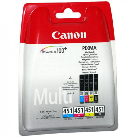К-ж CANON CLI-451 C/M/Y/BK  для PIXMA iP7240/MG63 мульти-упаковка