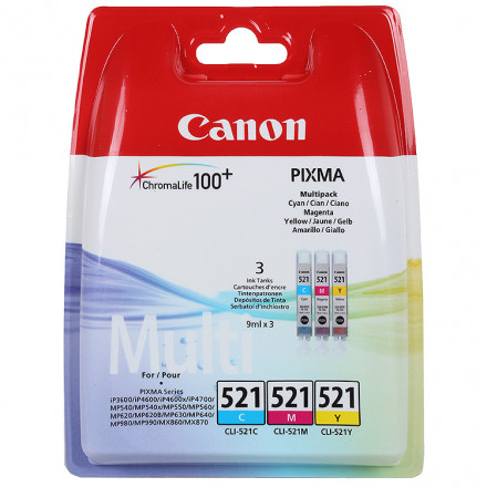 К-ж CANON CLI-521 C/M/Y к PIXMA IP4600 мульти-упаковка 2934B007