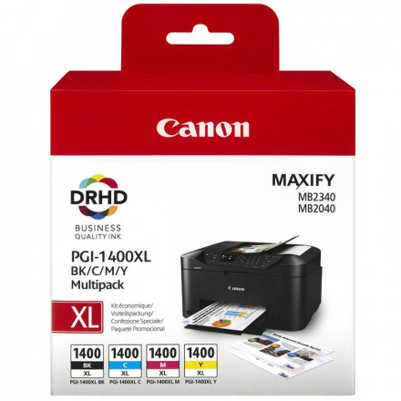 К-ж CANON PGI-1400XL(BK/C/M/Y) к MAXIFY МВ2040/МВ2340 мультипак увеличенный