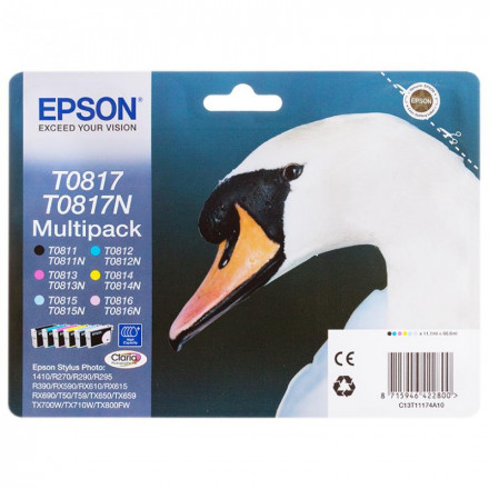 К-ж EPSON T08174A ST R270/R290/RX590 MultiPack (Bk/C/M/Y/PC/PM)