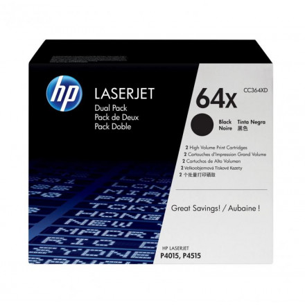 CC364XD  К-ж HP LJ P4015/4515 черный, 2 шт/уп. оригинал