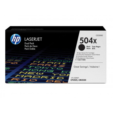 CE250XD К-ж HP LJ CP3525/CM3530 черный, увеличенный, 2 шт/уп, оригинал