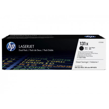 CF210XD К-ж HP 131X 2-pack CLJ PRO 200 color M251, 200 color MFP M276 черный, увеличенный , оригинал