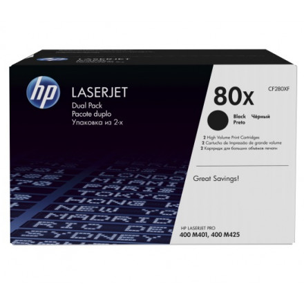 CF280XF К-ж HP LJ Pro 400 M401/Pro 400 MFP M425 увеличенный, 2 шт/уп, оригинал