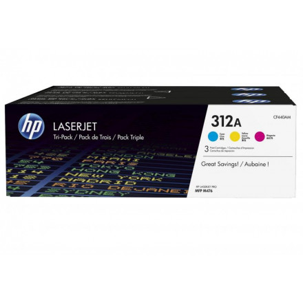 CF381A /382A /383A  К-ж HP 312A CF440AM  CYM Tri-Pack LaserJet Toner Cartridges (CF440AM)