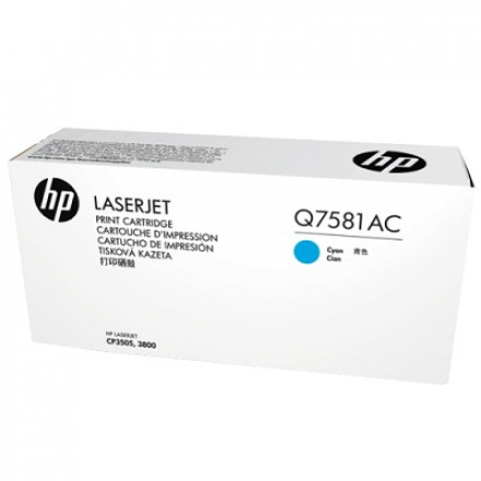 Q7581AC К-ж HP  LJ 3800  синий оригинал