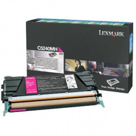 C5240MH  Тонер-картридж LEXMARK пурпурный для С524 повышенной емкости, 5000 копий