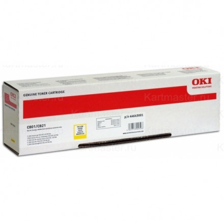 Тонер-картридж OKI C801/821 желтый 7.3k, оригинал