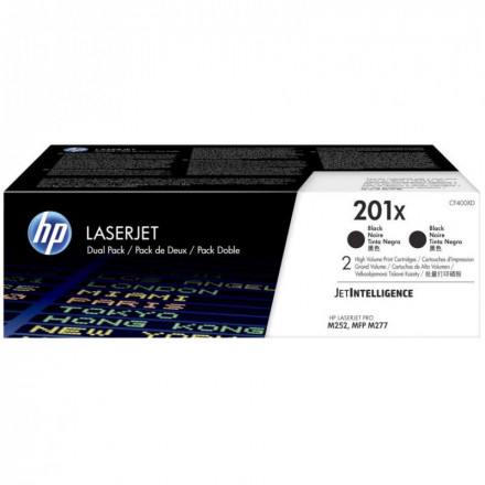 CF400XD К-ж HP 201X Black 2-pack LaserJet Toner Cartri, (2*2800стр.) увеличеной емкости, оригинал